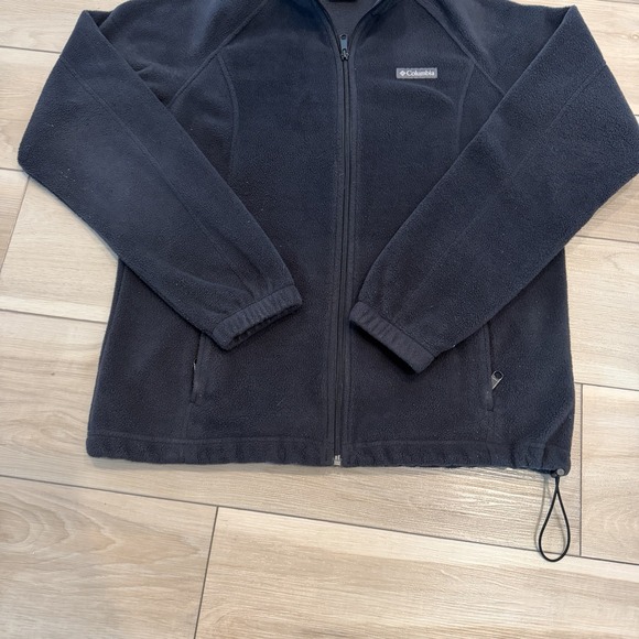 Columbia Full Zip Fleece Jacket Black Size L Women's Soft Warm Outdoor Layer - Picture 2 of 8
